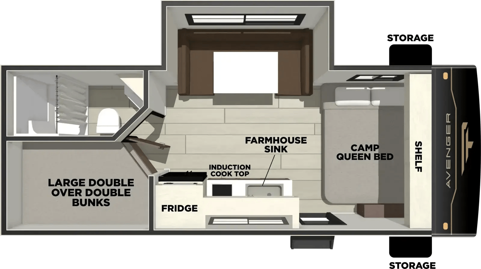 Forest River Avenger LT 18DBS floorplan