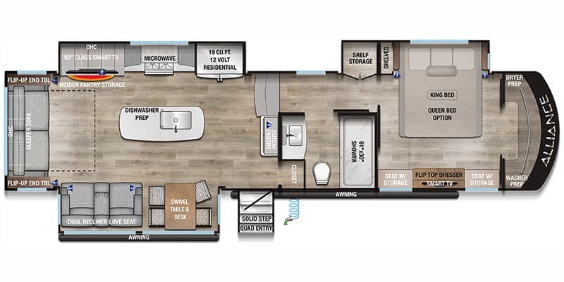 Alliance RV Paradigm 340RL floorplan