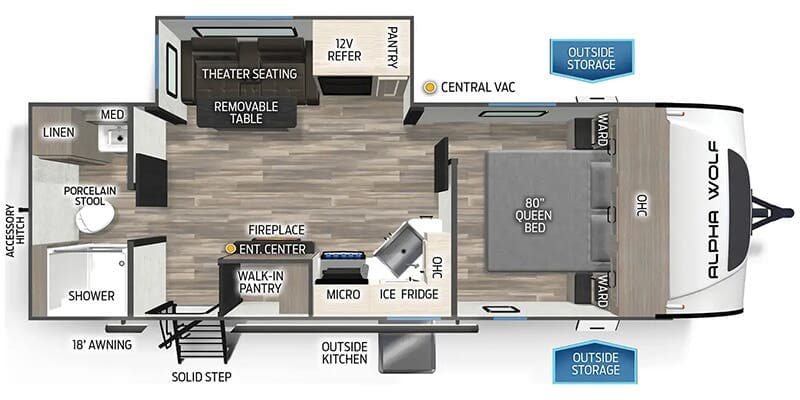 2025 Forest River Cherokee Alpha Wolf 22SW floorplan