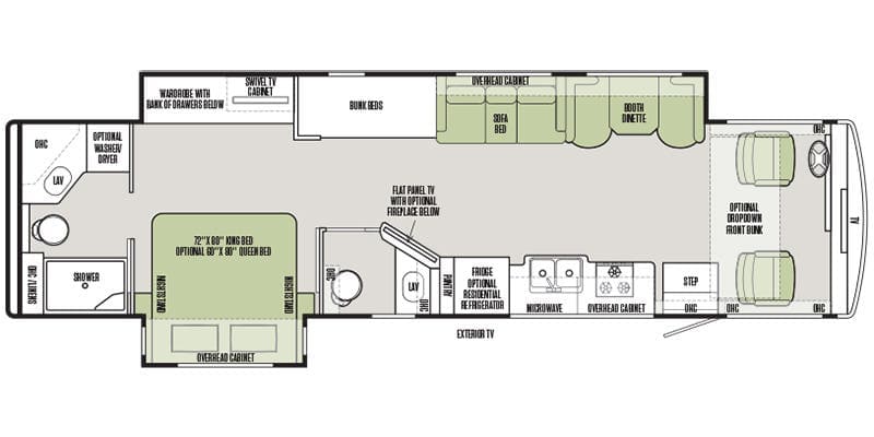 2019 Tiffin Open Road Allegro 36 UA floorplan