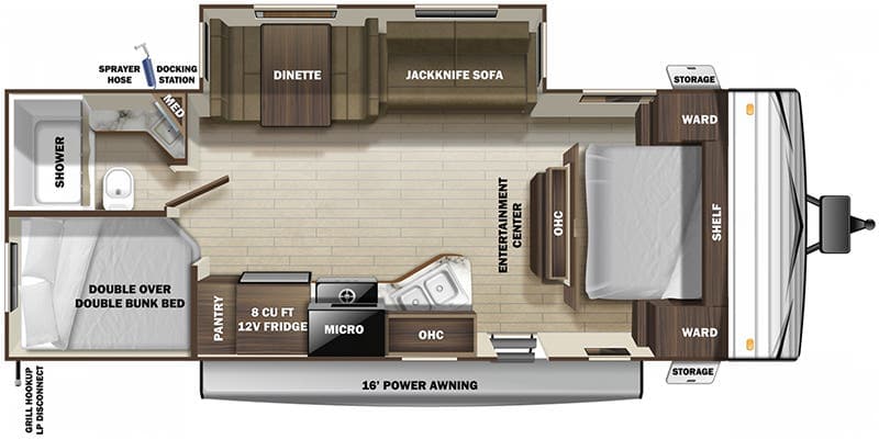 2022 Highland Ridge Open Range Conventional 26BHSW floorplan