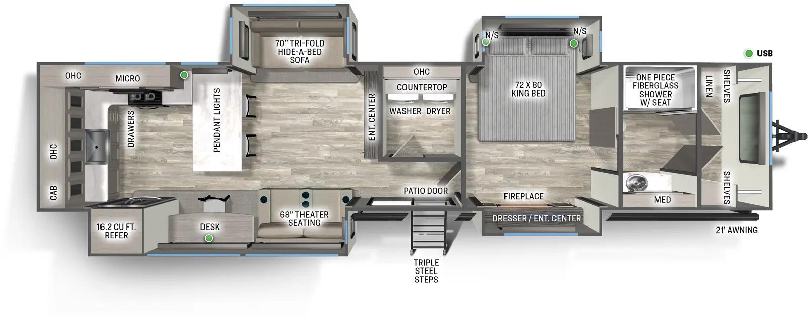 2026 Forest River Sierra Destination 396RKLR floorplan