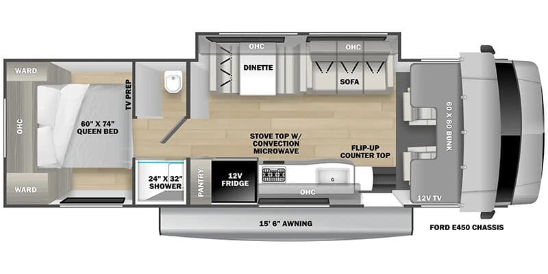 2025 Forest River Sunseeker LE 2850SLE floorplan