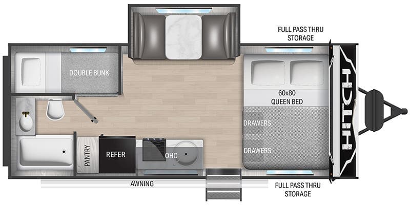 2024 Cruiser RV Hitch 18BHS floorplan