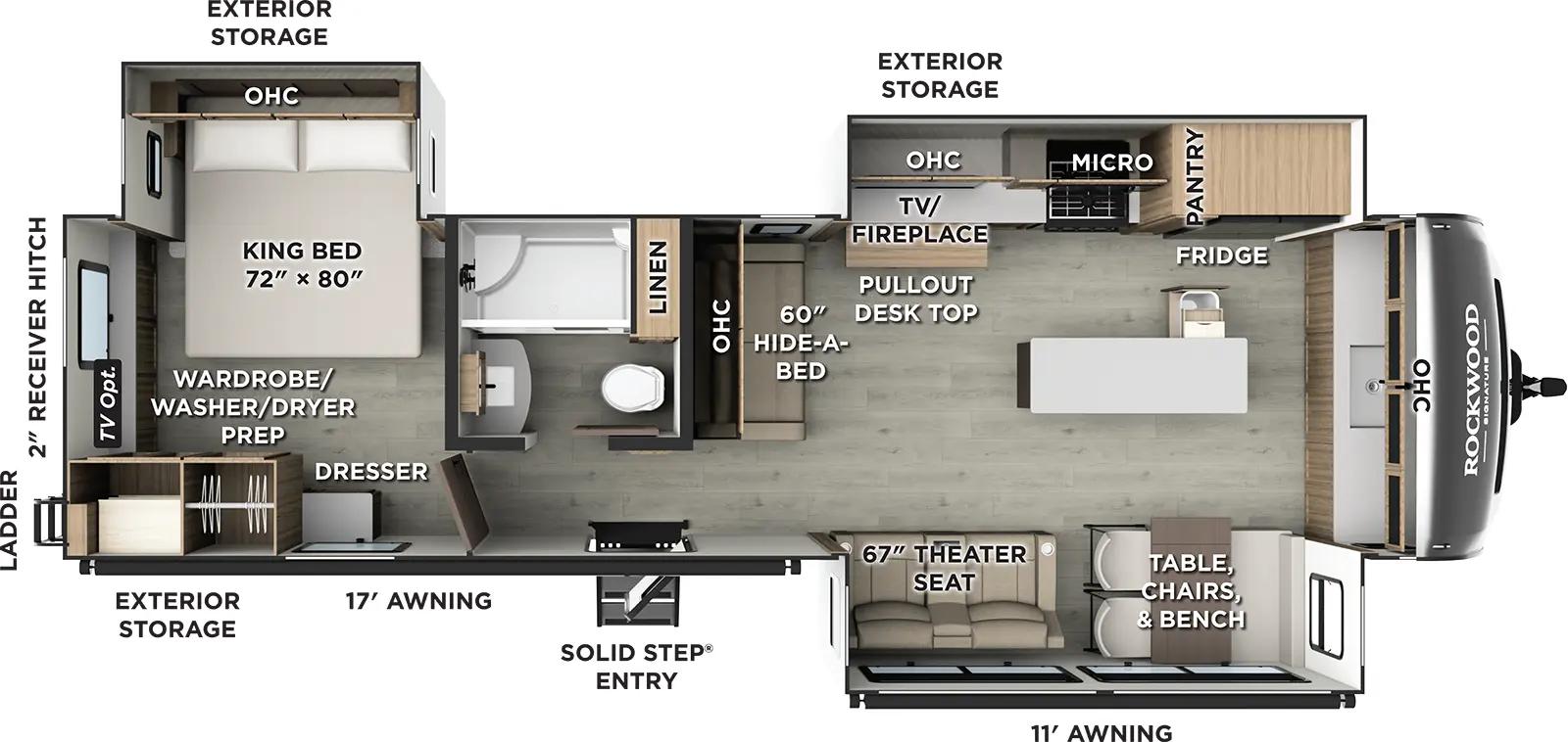 Forest River Rockwood Signature 8339FK floorplan