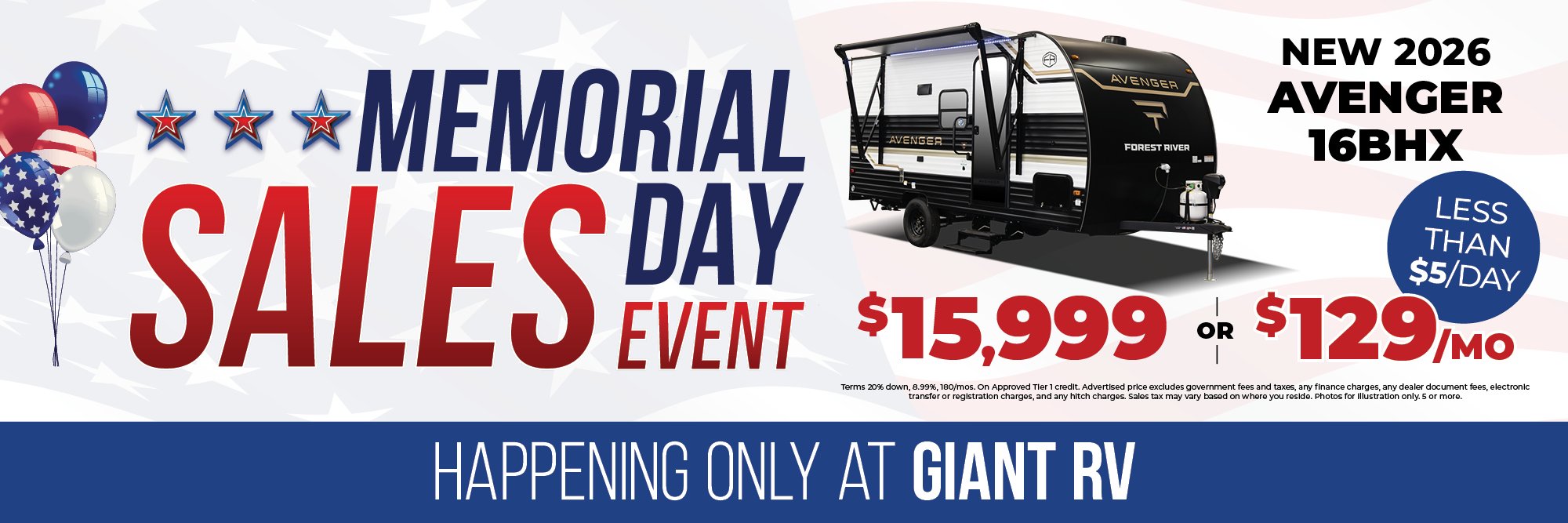 Travel Trailer (2026 Avenger 16BHX) - Web Banner