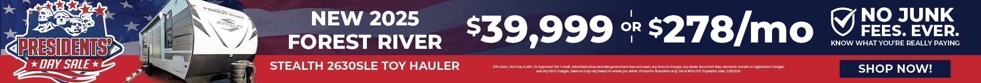 Giant RV - Presidents Day Sale - Toy Hauler